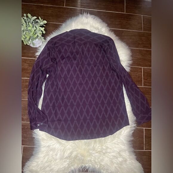 Perry Ellis Burgundy Longsleeved button down sz XL - Picture 4 of 6